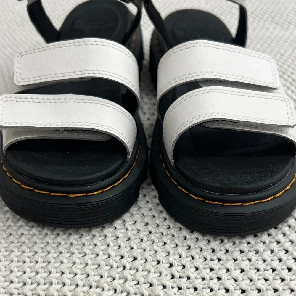 Dr. Martens White Sandals with Black Soles